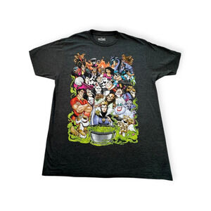 Disney Dark Grey‎ Crew Neck Short Sleeve Cotton Men All Seasons T-Shirt L